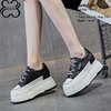 Giày Sneakers Đế Xuồng Da Thật 8CM PS640-1339