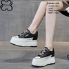 Giày Sneakers Đế Xuồng Da Thật 8CM PS640-1339