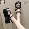 Sandals Đế Bằng Dây Da Mềm 8cm X479-0525