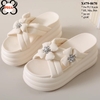 Dép Bánh Mì Đế Xuồng 8.5CM Siêu Nhẹ Đính Hoa Xinh X479-0670