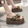 Dép Bánh Mì Đế Xuồng 8.5CM Siêu Nhẹ Đính Hoa Xinh X479-0670
