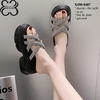 Dép Bánh Mỳ Cao 9cm Quai Chéo Đính Đá Đế Hợp Kim X490-0487