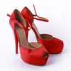Guốc Giuseppe Zanotti 38 Màu Đỏ Khóa Trắng
