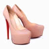 Guốc Louboutin 36 Màu Nude Đế Đỏ