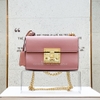 Túi Gucci Padlock màu hồng trơn khóa vàng
