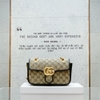 KG-Túi Gucci marmont vải da canvas họa tiết GG 2 bên hông da đen khóa vàng