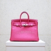 Túi HE B25 màu hồng da togo khóa trắng Stamp K