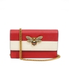 Túi Gucci Queen Margaret Mini Da Calfskin Màu Trắng Đỏ Khóa Vàng