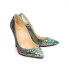 Guốc Christian Louboutin So Kate Python Mermaid Red Sole Pump 36 Da Pyhton Màu Tím Xanh Lá