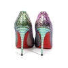 Guốc Christian Louboutin So Kate Python Mermaid Red Sole Pump 36 Da Pyhton Màu Tím Xanh Lá