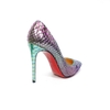 Guốc Christian Louboutin So Kate Python Mermaid Red Sole Pump 36 Da Pyhton Màu Tím Xanh Lá