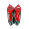 Guốc Christian Louboutin So Kate Python Mermaid Red Sole Pump 36 Da Pyhton Màu Tím Xanh Lá