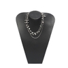 Vòng cổ Chanel CC Mental Sliver Necklace Màu Trắng Đen Khóa Trắng