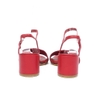 Sandal Salvatore Ferragamo Block-heel Leather Sandals 36 Da Calfskin Màu Đỏ