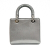 Túi Dior Lady Medium Da Canage Micro Màu Sliver Metallic Khóa Trắng