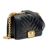 Túi Chanel Boy Chervon Small Lambskin Màu Đen Khóa Vàng