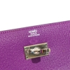 Ví Hermès Kelly Wallet Da Clemence Màu Tím Khóa Trắng
