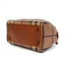 Túi Burberry Bowling Bag Canvas Màu Nâu Kẻ Khóa Vàng