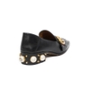 Giày Gucci Peyton Faux Pearl Mid Heel Loafers 36.5 Da Calfskin Màu Đen Khóa Vàng