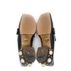 Giày Gucci Peyton Faux Pearl Mid Heel Loafers 36.5 Da Calfskin Màu Đen Khóa Vàng