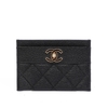 Card holder Chanel CC Logo Card Holder Da Caviar Màu Đen Khóa Vàng
