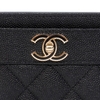 Card holder Chanel CC Logo Card Holder Da Caviar Màu Đen Khóa Vàng