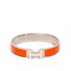 Vòng tay Hermès Clic Clac Màu Cam Khóa Trắng