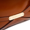 Túi Buberry Màu Nâu Da Trơn Khóa Vàng