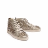 Giày Christian Louboutin Louis Pik Pik Lame 42 Full Đinh Màu Vàng Metallic Khóa Vàng