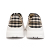 Giày Burberry Regis 36 Vải Kẻ Checkered Màu Beige Đế Trắng