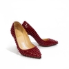 Giày Christian Louboutin Pigalle Spikes 37 Da Patent Calfskin Màu Đỏ Đinh Đỏ