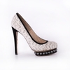 Guốc Nicholas Kirkwood 37 Màu Trắng Đen Đính Ngọc Trai