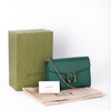 Túi Gucci Màu Xanh Đính Đá Khóa Trắng