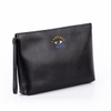 Clutch Kenzo Màu Đen Họa Tiết Con Mắt Khóa Trắng