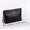 Clutch Kenzo Màu Đen Họa Tiết Con Mắt Khóa Trắng