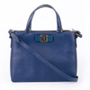 Túi Salvatore Màu Xanh Navy Khóa Vàng
