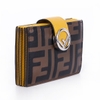 Card Holder Fendi Màu Nâu Lòng Vàng Khóa Vàng