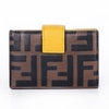 Card Holder Fendi Màu Nâu Lòng Vàng Khóa Vàng