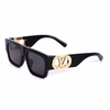 Kính Louis Vuitton Black Link Square Màu Đen Khóa Vàng