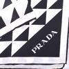 Khăn Prada Màu Trắng Họa Tiết Tam Giác Màu Đen