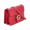 Túi Gucci Interlocking S Da Granied Màu Đỏ Khóa Vàng