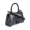 Túi Balenciaga Hourglass Embossed Da Croc Màu Đen Khóa Đen
