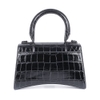 Túi Balenciaga Hourglass Embossed Da Croc Màu Đen Khóa Đen