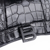 Túi Balenciaga Hourglass Embossed Da Croc Màu Đen Khóa Đen