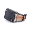 Túi Burberry The Baby Banner And House Check Màu Đen Đính Đinh Tròn Khóa Trắng