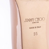Guốc Jimmy Choo 35 Da Bóng Màu Nude