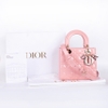 Túi Dior Lady Peach Blossom Da Bóng Màu Hồng Khóa Vàng