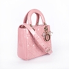 Túi Dior Lady Peach Blossom Da Bóng Màu Hồng Khóa Vàng