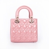Túi Dior Lady Peach Blossom Da Bóng Màu Hồng Khóa Vàng