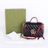Túi Gucci Marmont Top Handle Màu Đen Viền Đỏ Khóa Vàng